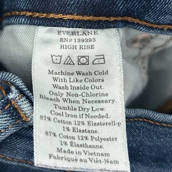 Everlane The Authentic Stretch High-Rise Skinny Mid Blue Size 28 - Picture 7 of 9
